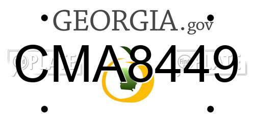 CMA8449 Georgia License Plate