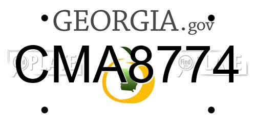 CMA8774 Georgia License Plate