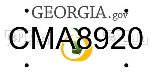 CMA8920 Georgia License Plate