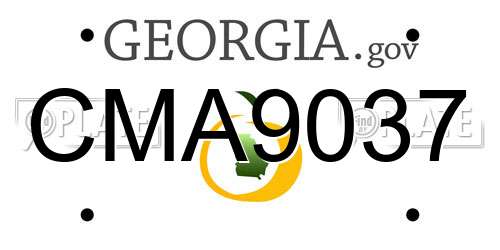 CMA9037 Georgia License Plate