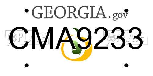 CMA9233 Georgia License Plate