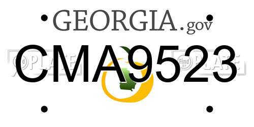 CMA9523 Georgia License Plate