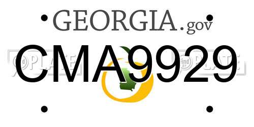 CMA9929 Georgia License Plate