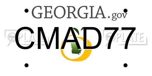 CMAD77 Georgia License Plate