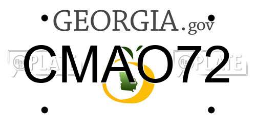 CMAO72 Georgia License Plate