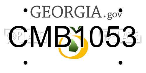 CMB1053 Georgia License Plate