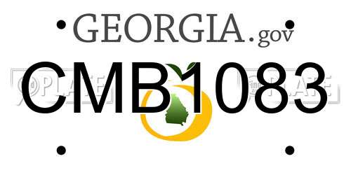 CMB1083 Georgia License Plate