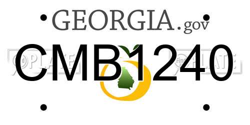 CMB1240 Georgia License Plate