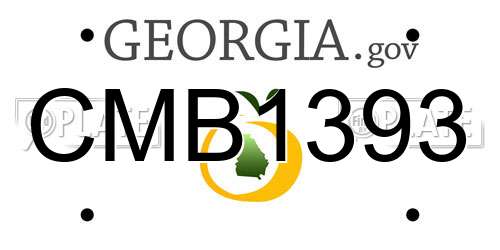 CMB1393 Georgia License Plate