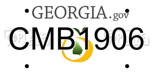 CMB1906 Georgia License Plate