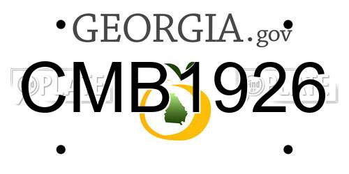 CMB1926 Georgia License Plate