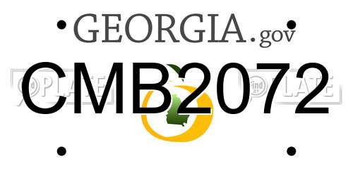 CMB2072 Georgia License Plate