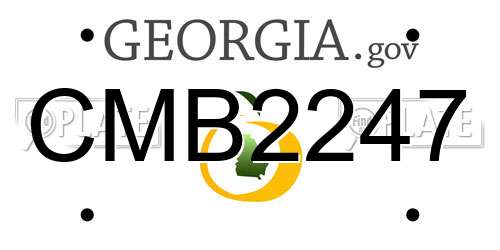 CMB2247 Georgia License Plate
