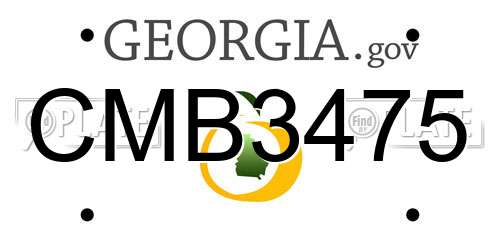 CMB3475 Georgia License Plate
