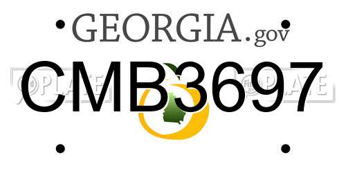 CMB3697 Georgia License Plate