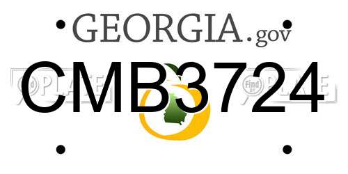 CMB3724 Georgia License Plate
