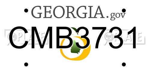 CMB3731 Georgia License Plate