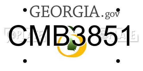CMB3851 Georgia License Plate