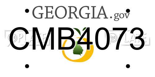 CMB4073 Georgia License Plate