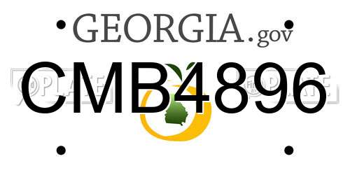 CMB4896 Georgia License Plate