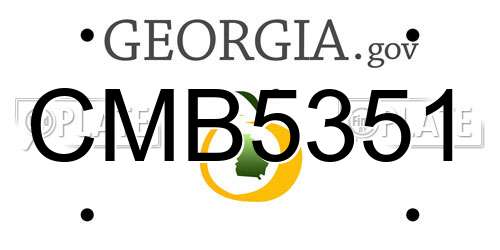 CMB5351 Georgia License Plate