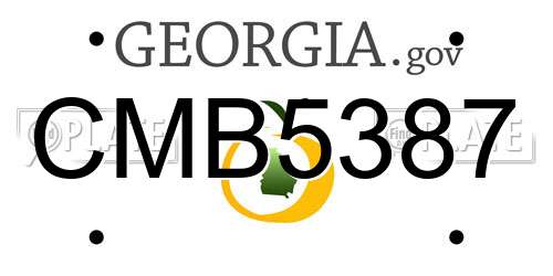 CMB5387 Georgia License Plate