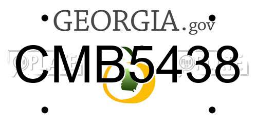 CMB5438 Georgia License Plate