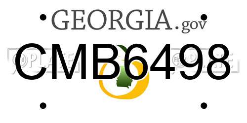 CMB6498 Georgia License Plate