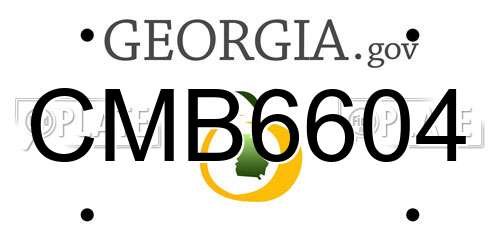 CMB6604 Georgia License Plate