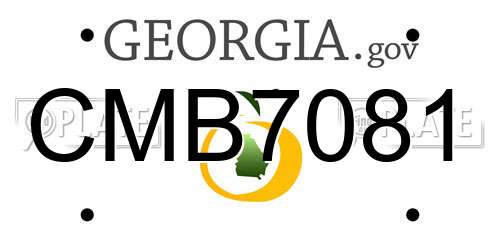CMB7081 Georgia License Plate