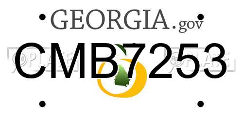 CMB7253 Georgia License Plate