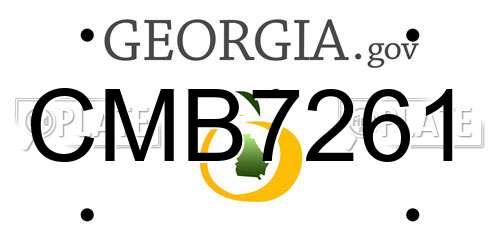 CMB7261 Georgia License Plate