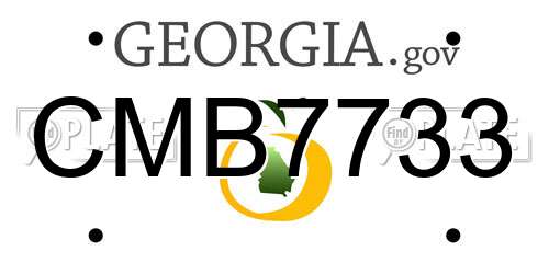 CMB7733 Georgia License Plate