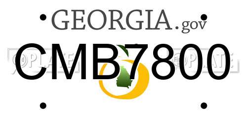 CMB7800 Georgia License Plate