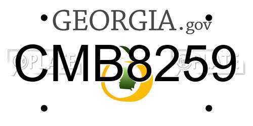 CMB8259 Georgia License Plate