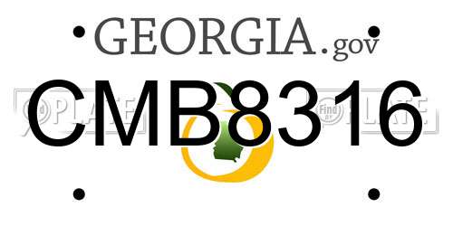 CMB8316 Georgia License Plate