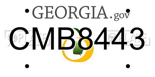CMB8443 Georgia License Plate