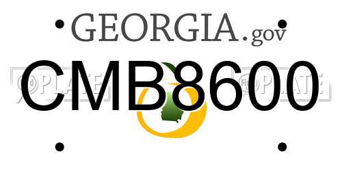 CMB8600 Georgia License Plate