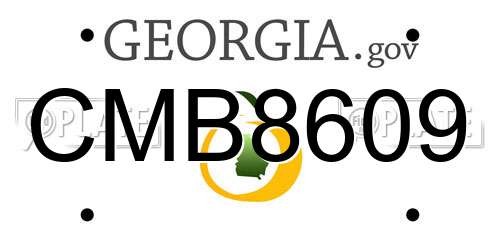 CMB8609 Georgia License Plate