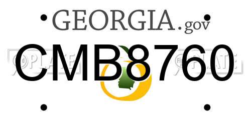 CMB8760 Georgia License Plate