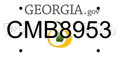 CMB8953 Georgia License Plate