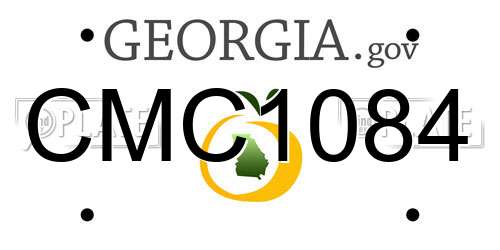CMC1084 Georgia License Plate