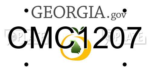CMC1207 Georgia License Plate