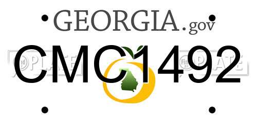 CMC1492 Georgia License Plate