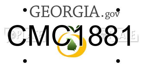 CMC1881 Georgia License Plate