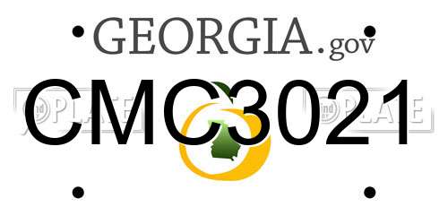 CMC3021 Georgia License Plate