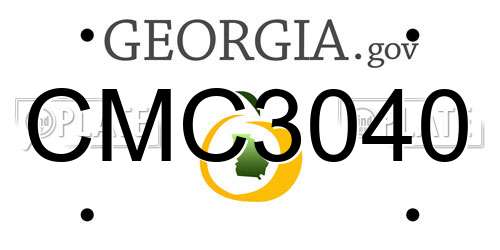 CMC3040 Georgia License Plate