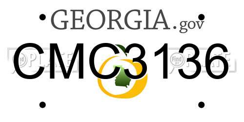 CMC3136 Georgia License Plate