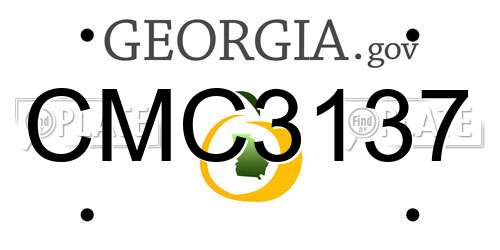 CMC3137 Georgia License Plate