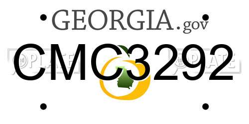 CMC3292 Georgia License Plate